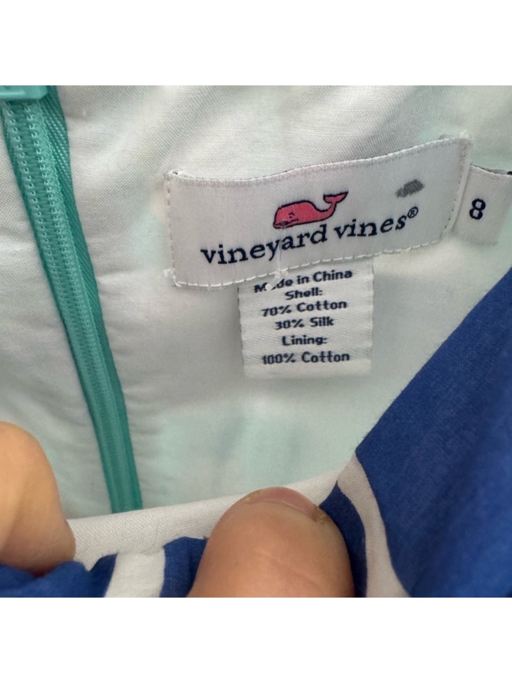 Vineyard Vines Blue, Pink & White Strapless Dress - Picture 4 of 4